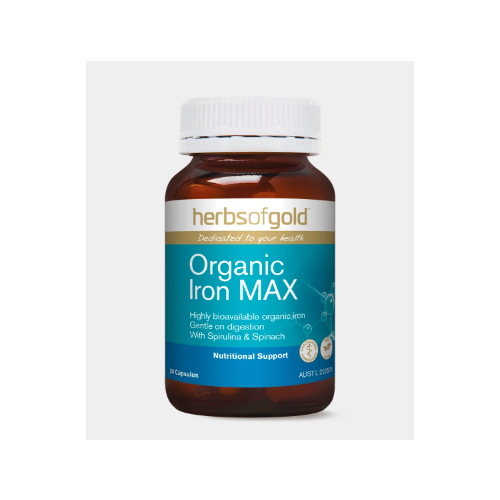ORGANIC IRON MAX 30 Caps by Herbs of Gold